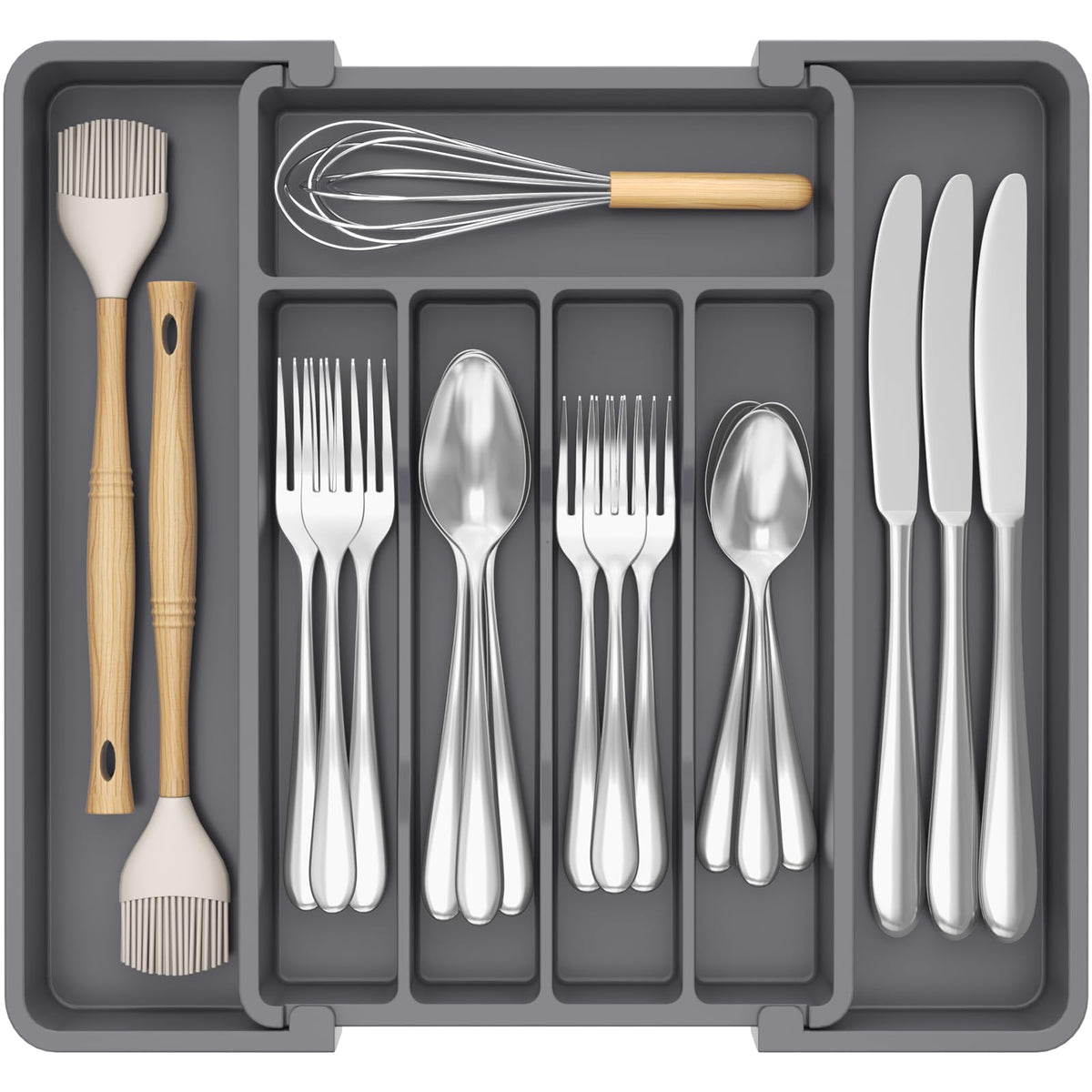 Lifewit Expandable Silverware Drawer Organizer, Kitchen Utensil Tray