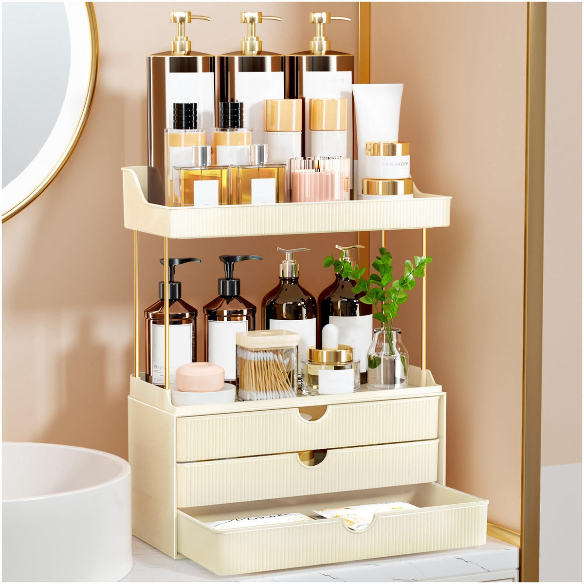 Bathroom Countertop Makeup & Perfume Organizer