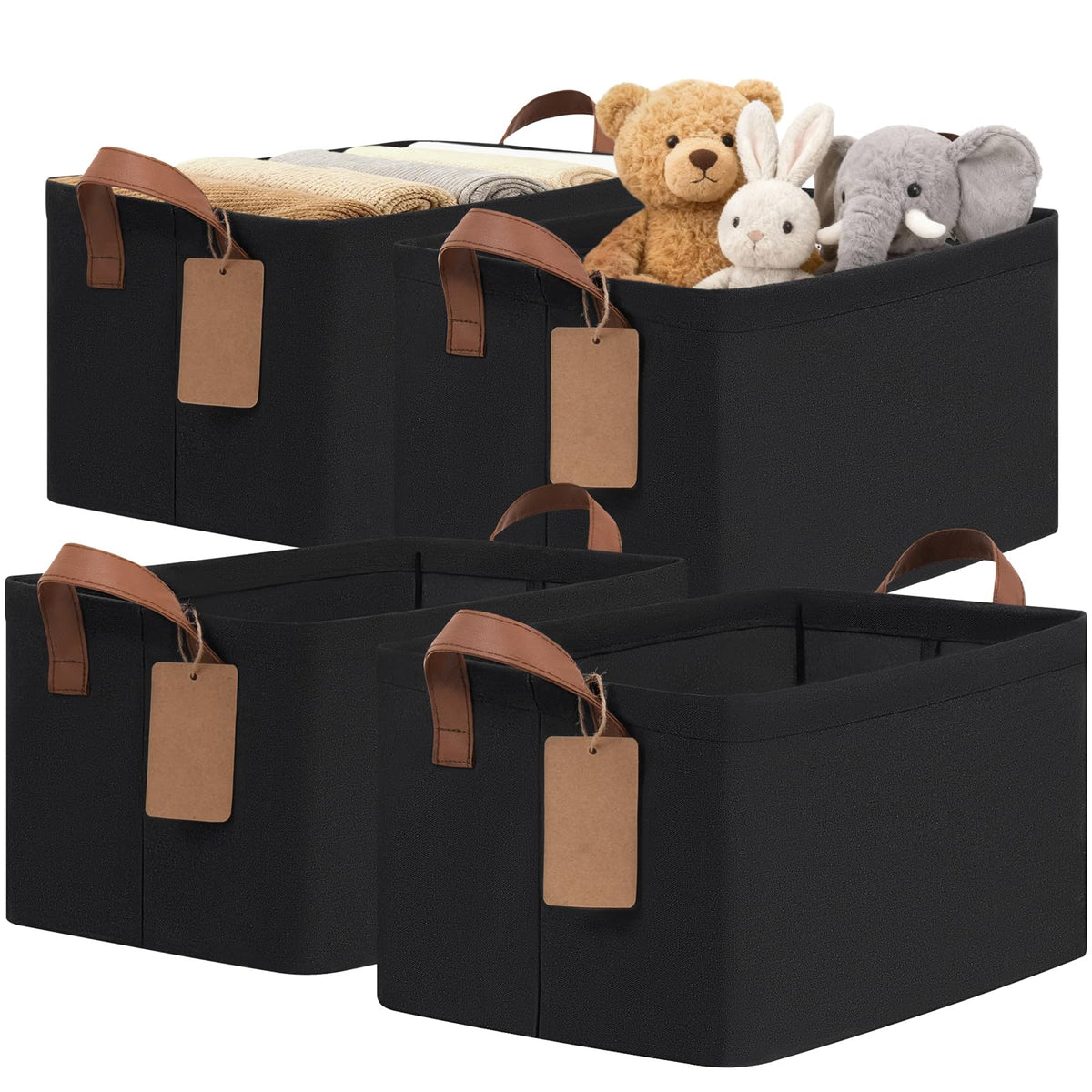 4-Pack Fabric Storage Baskets for Shelves & Closets
