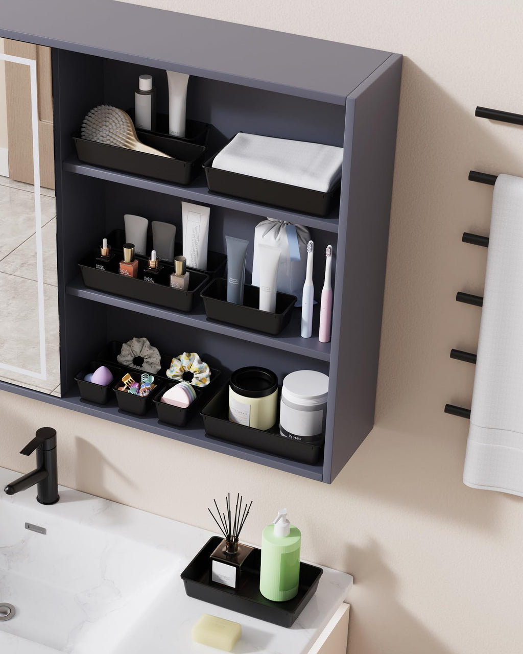 25-Piece Plastic Drawer Organizer Tray Set for Home