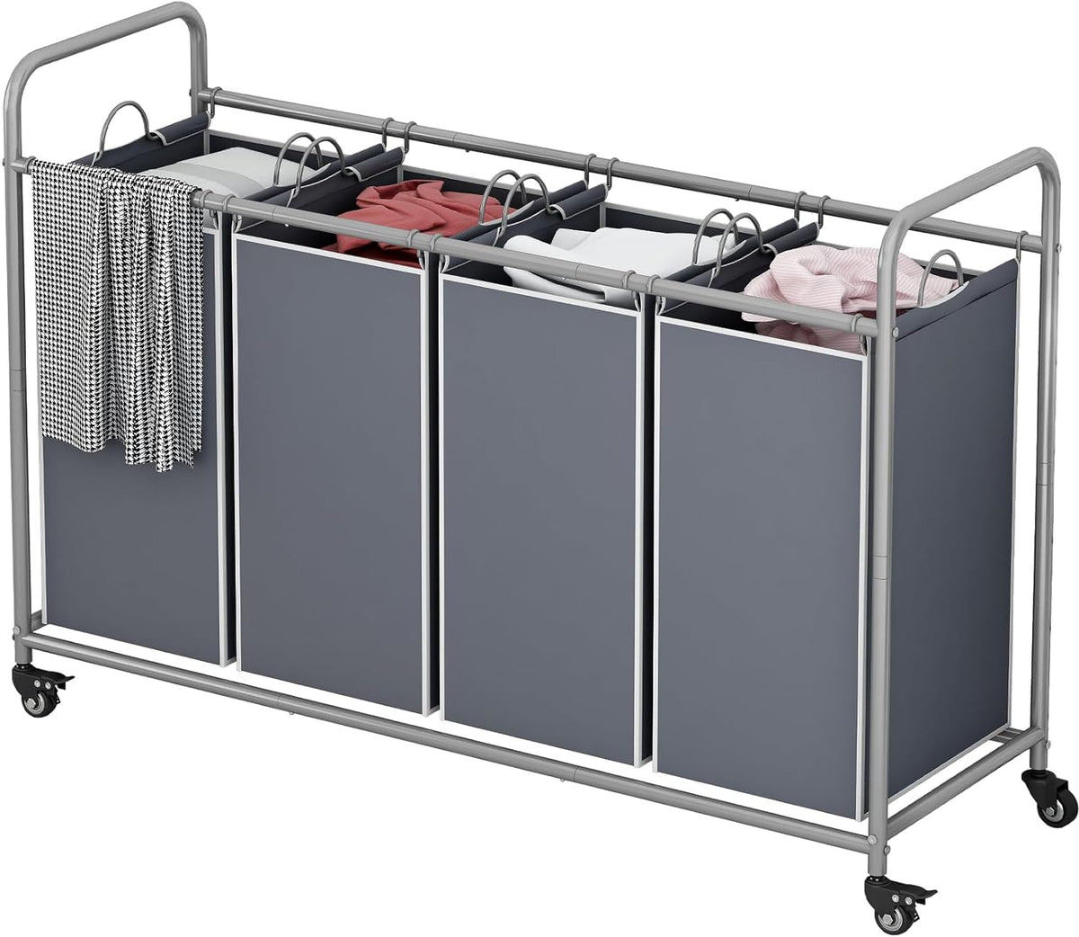 135L 3-Section Laundry Hamper & Clothes Sorter