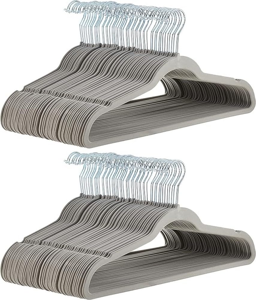 Amazon Basics Slim, Velvet, Non-Slip Clothes Suit Hangers