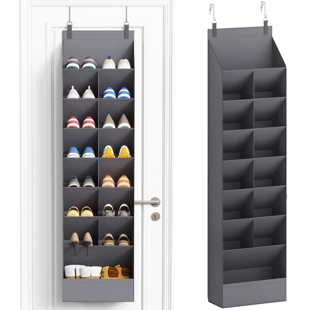 Lifewit Over the Door Shoe Organizer with Large Deep Pockets, Fabric Hanging Shoes Shelf for Closet, Dorm Storage, Shoe Rack Holder for Sneakers, Boots