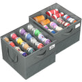 2-Pack Foldable Shoe Storage Organizer Boxes for Closet