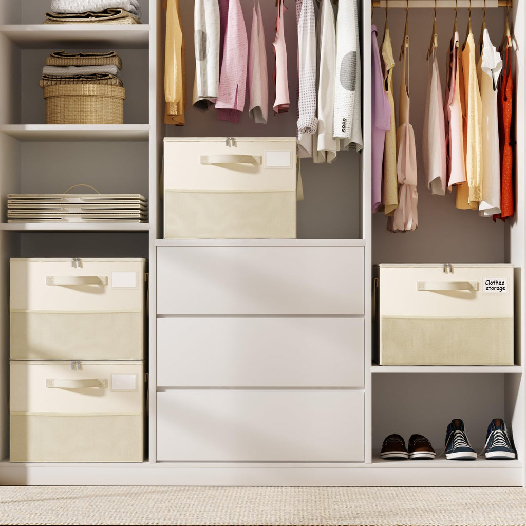 2-Pack Foldable Shoe Storage Organizer Boxes for Closet