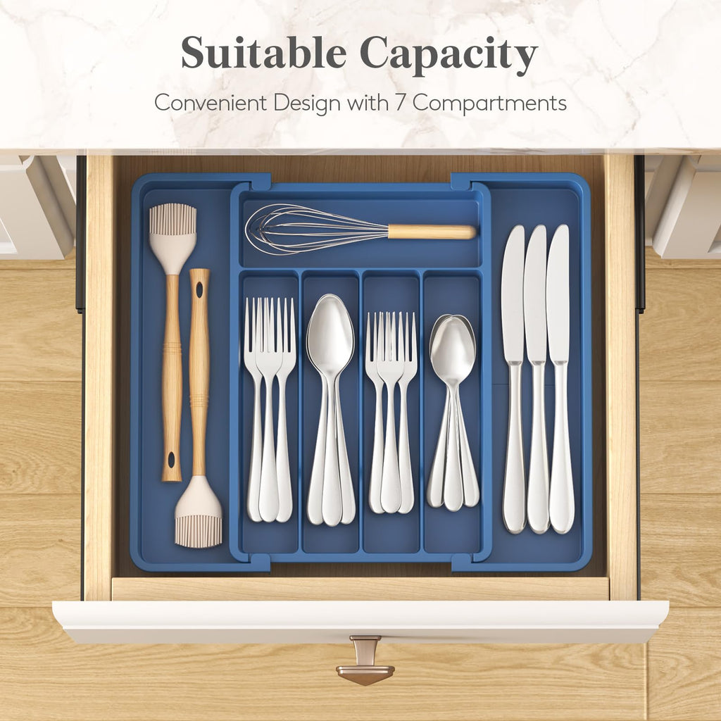 Lifewit Expandable Silverware Drawer Organizer, Kitchen Utensil Tray