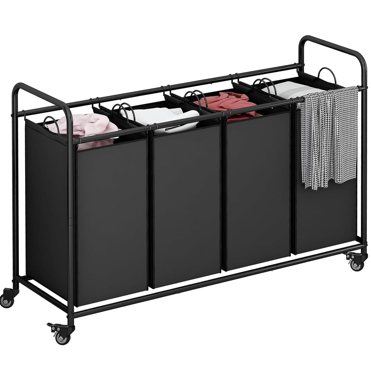 135L 3-Section Laundry Hamper & Clothes Sorter