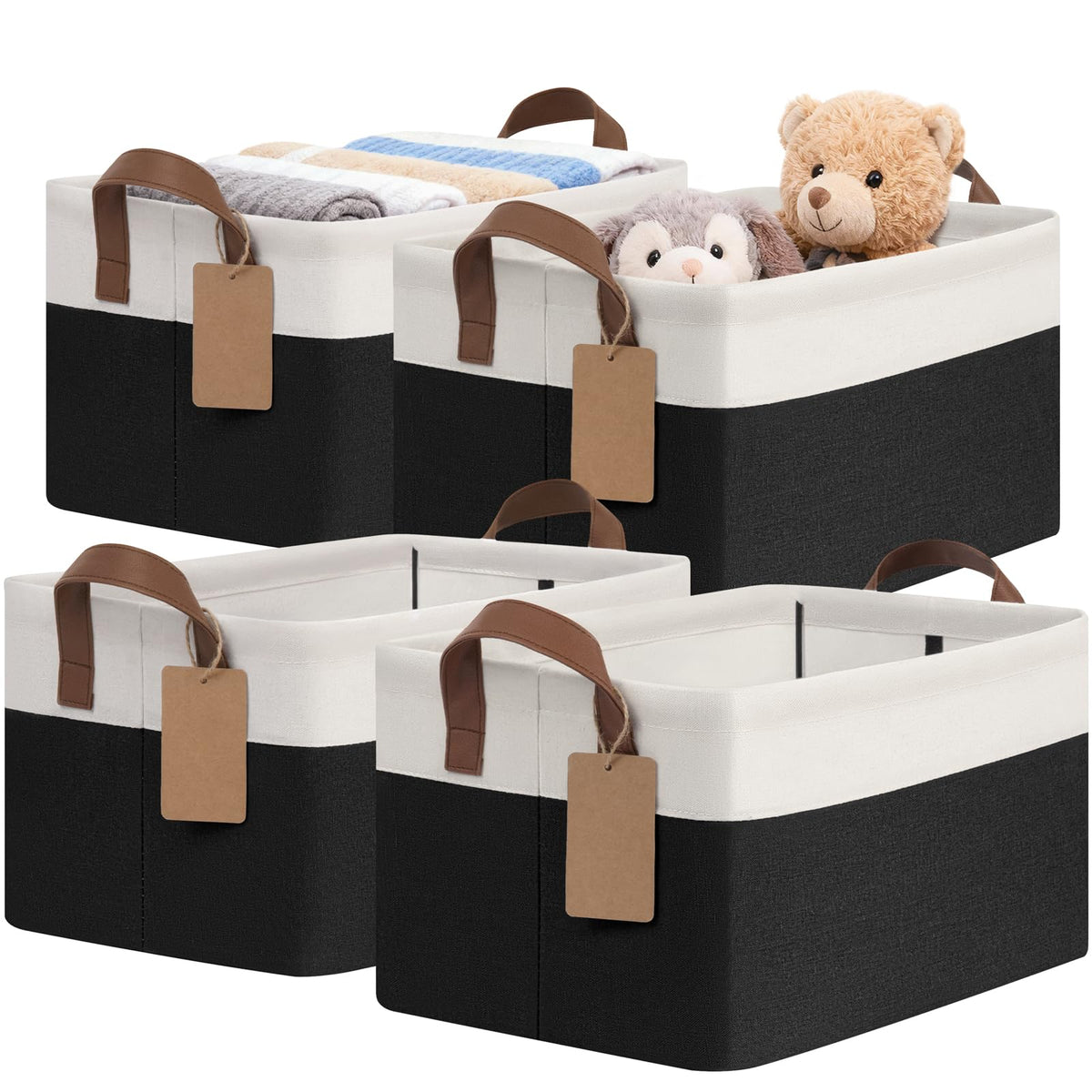 4-Pack Fabric Storage Baskets for Shelves & Closets
