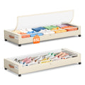 Large Rolling Under-Bed Storage Bin with Clear Lid & Metal Frame