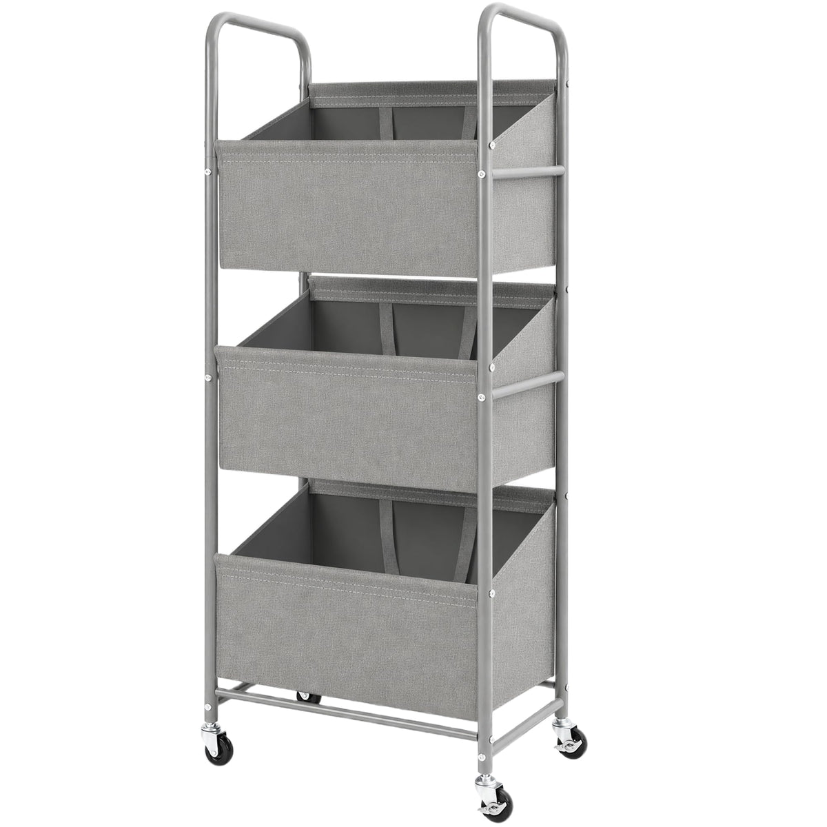 3-Tier Vertical Rolling Laundry Hamper with Storage Bins