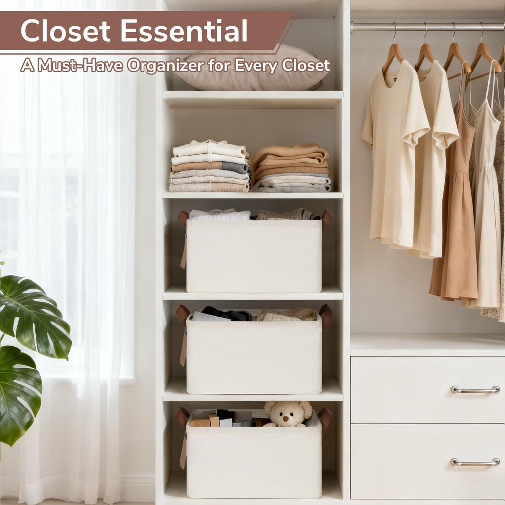 4-Pack Fabric Storage Baskets for Shelves & Closets
