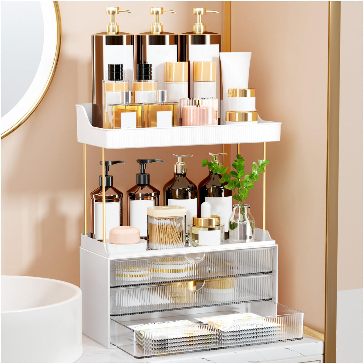Bathroom Countertop Makeup & Perfume Organizer