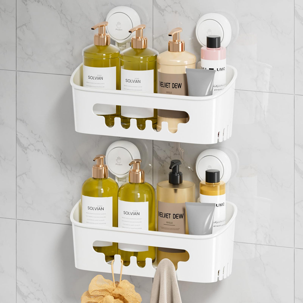 Suction Cup Shower Caddy Organizer Bathroom Shelf