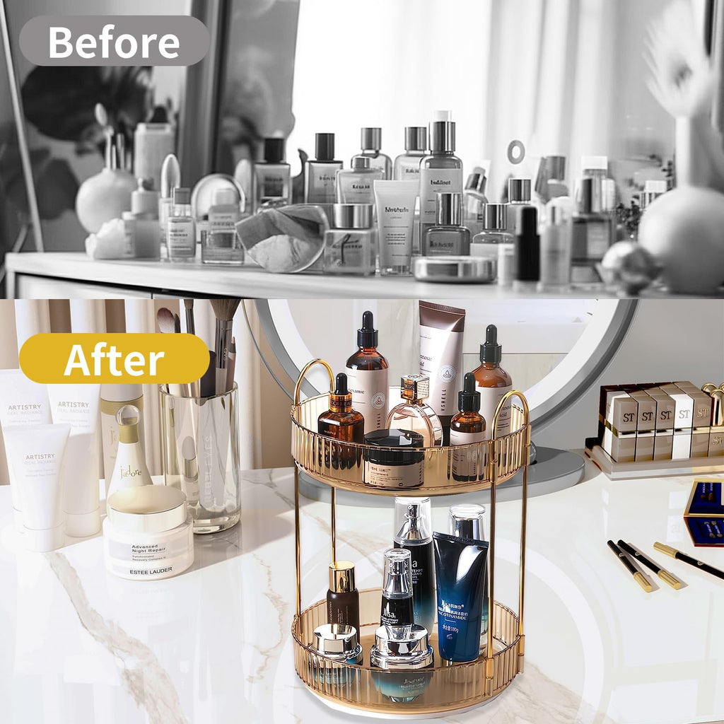 360° Rotating Makeup & Skincare Organizer for Vanity