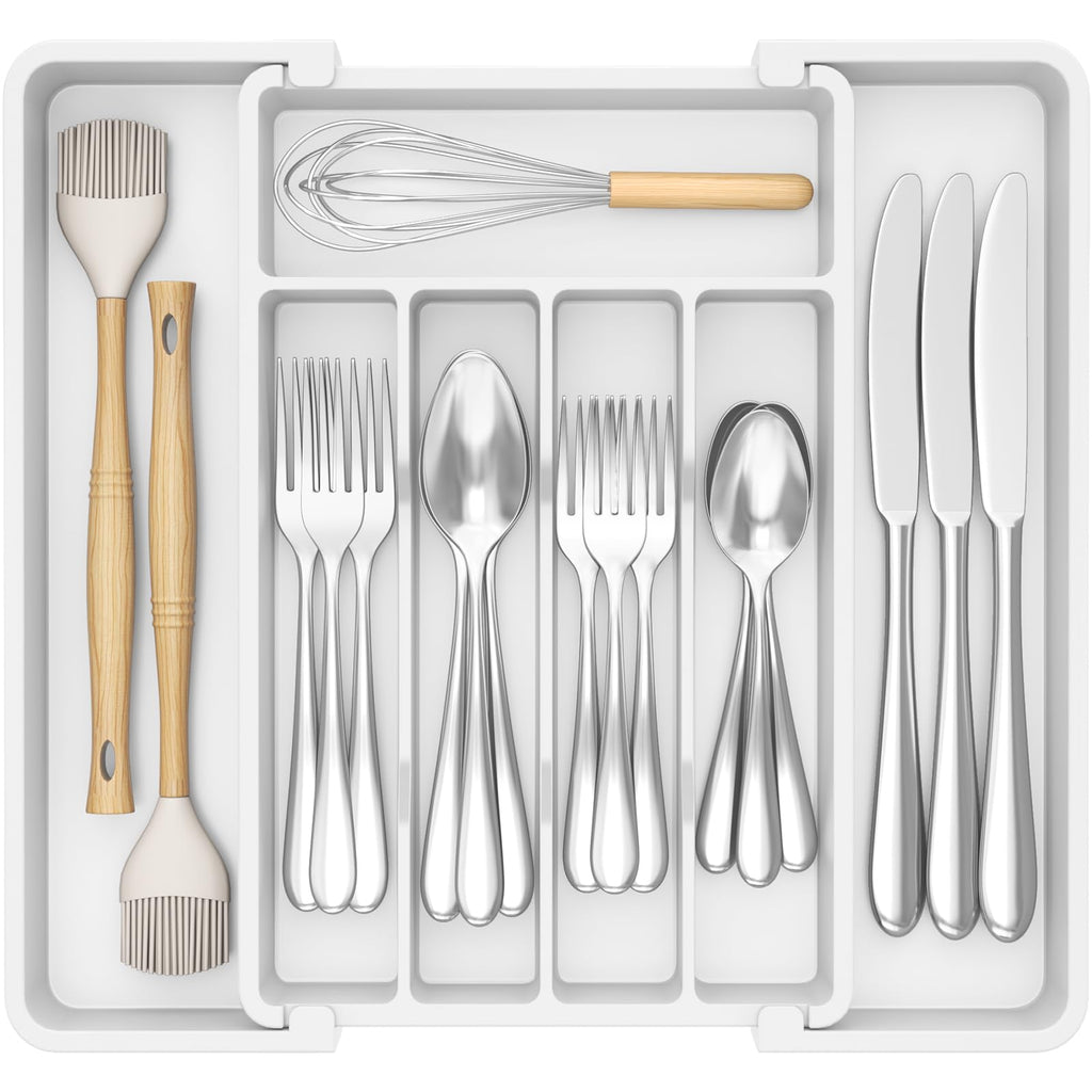 Lifewit Expandable Silverware Drawer Organizer, Kitchen Utensil Tray