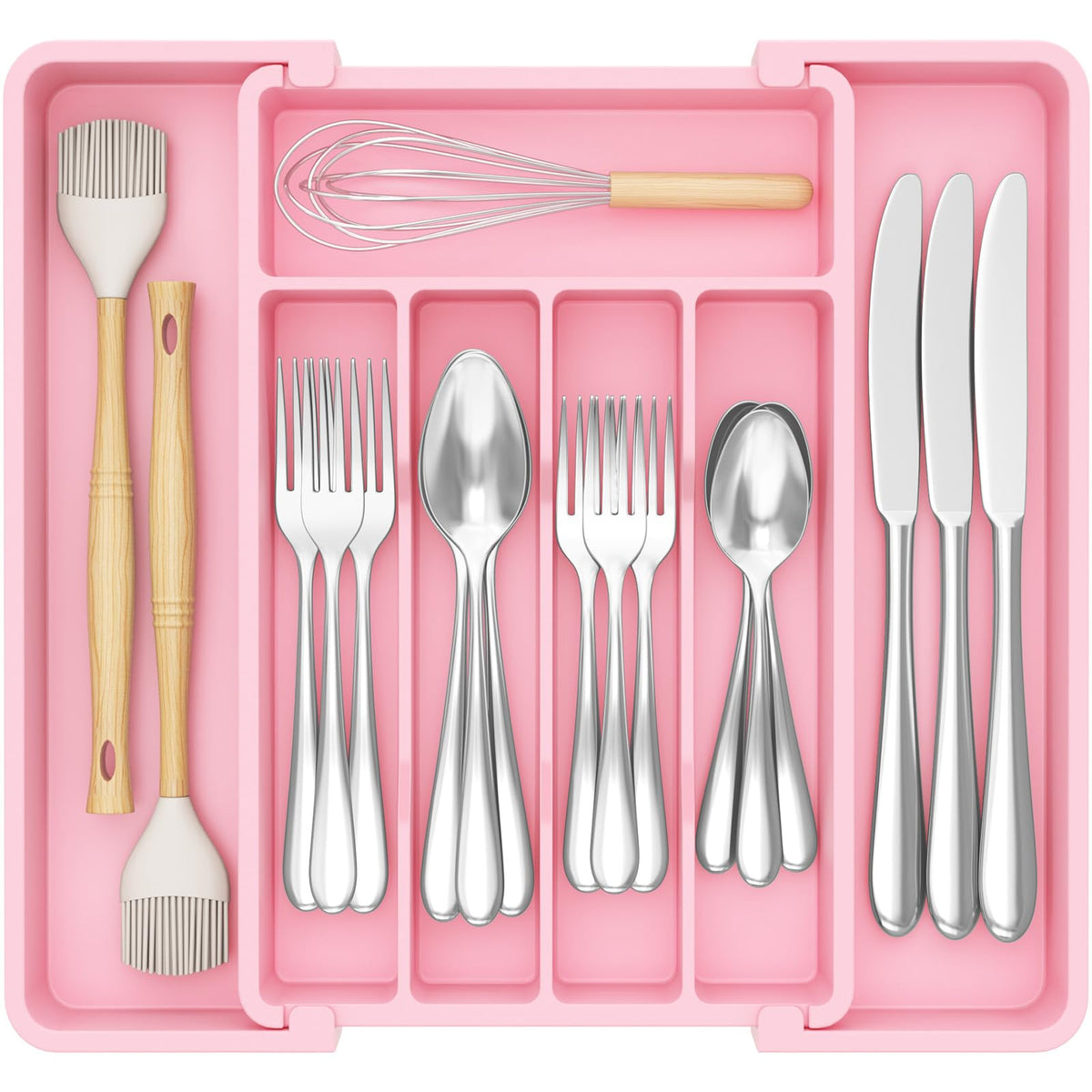 Lifewit Expandable Silverware Drawer Organizer, Kitchen Utensil Tray