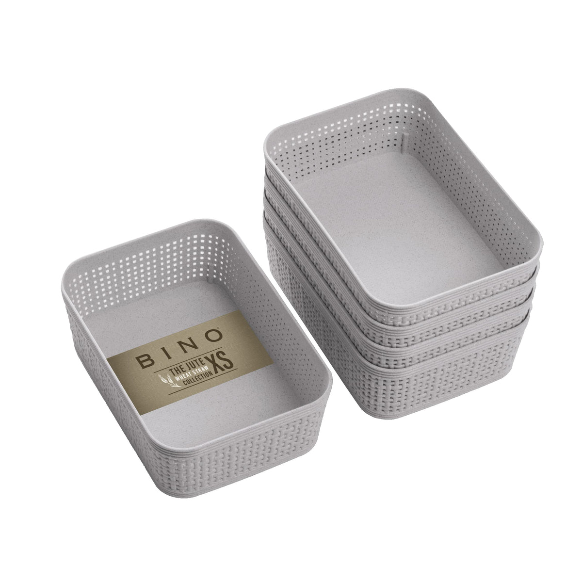 BINO | Woven Plastic Basket - THE JUTE COLLECTION | Home Organization, Space - Saving Storage, Stylish Design | Jute Basket | Plastic Storage Basket