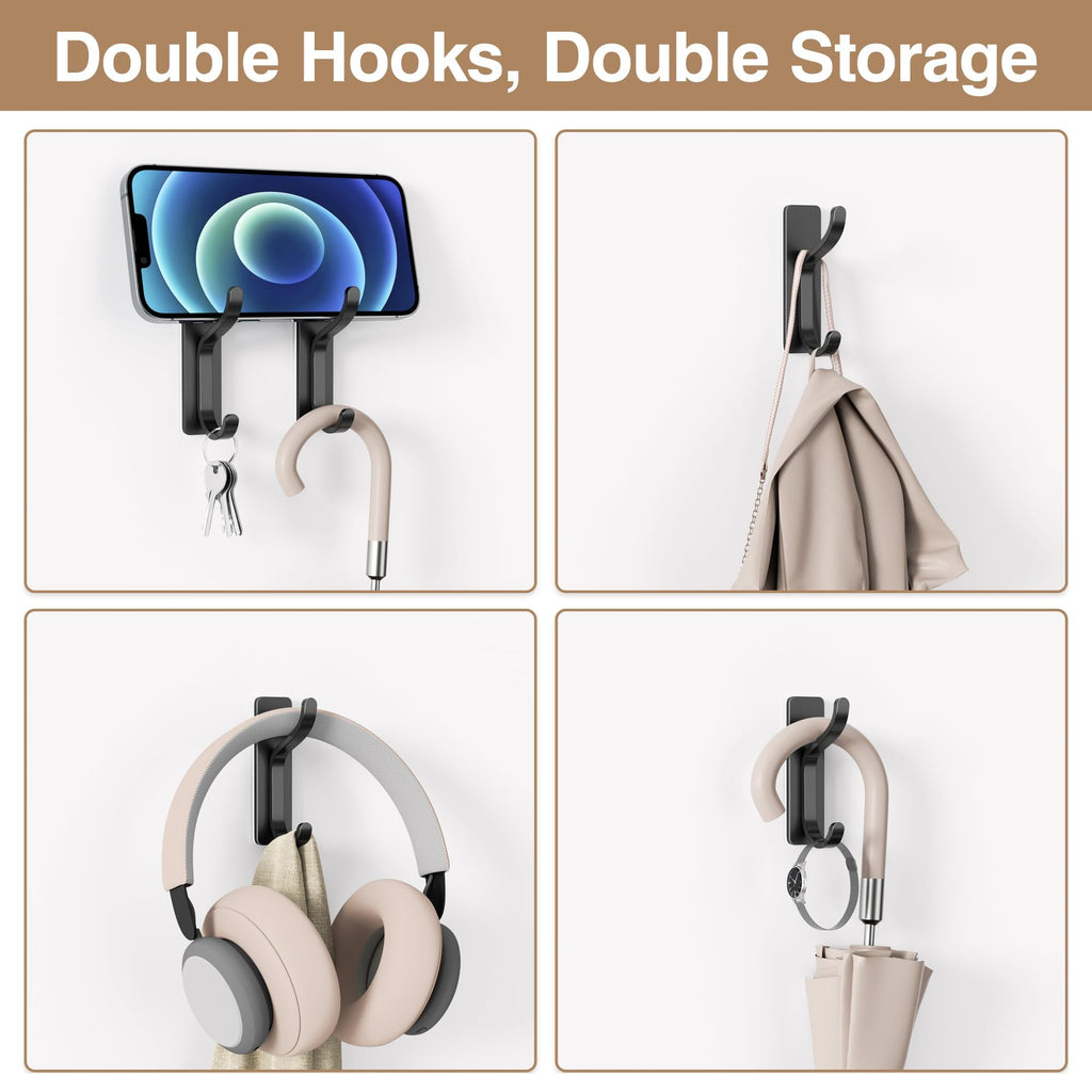 Heavy-Duty Adhesive Wall Hooks for Towels, Coats & Bags