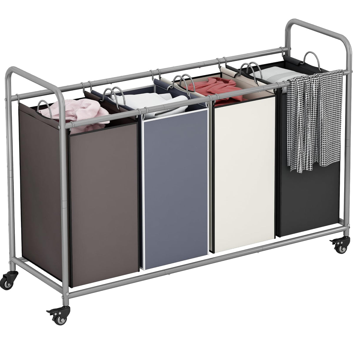 135L 3-Section Laundry Hamper & Clothes Sorter