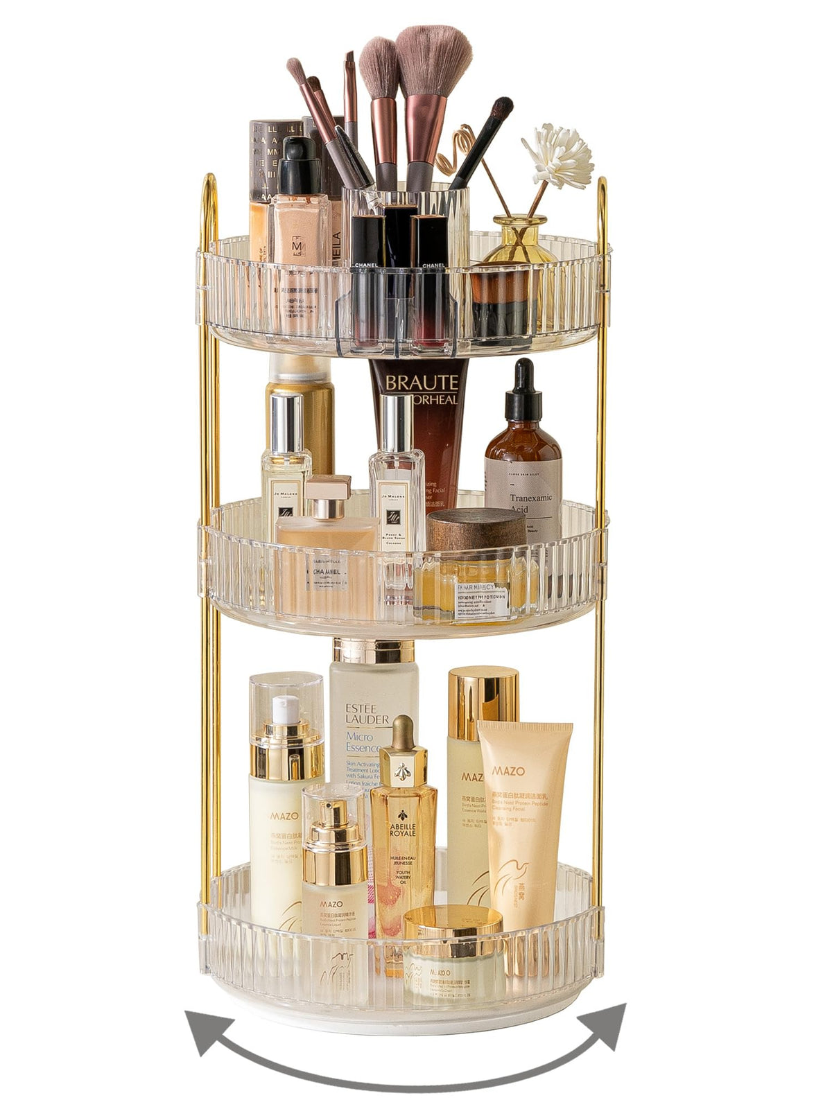 360° Rotating Makeup & Skincare Organizer for Vanity