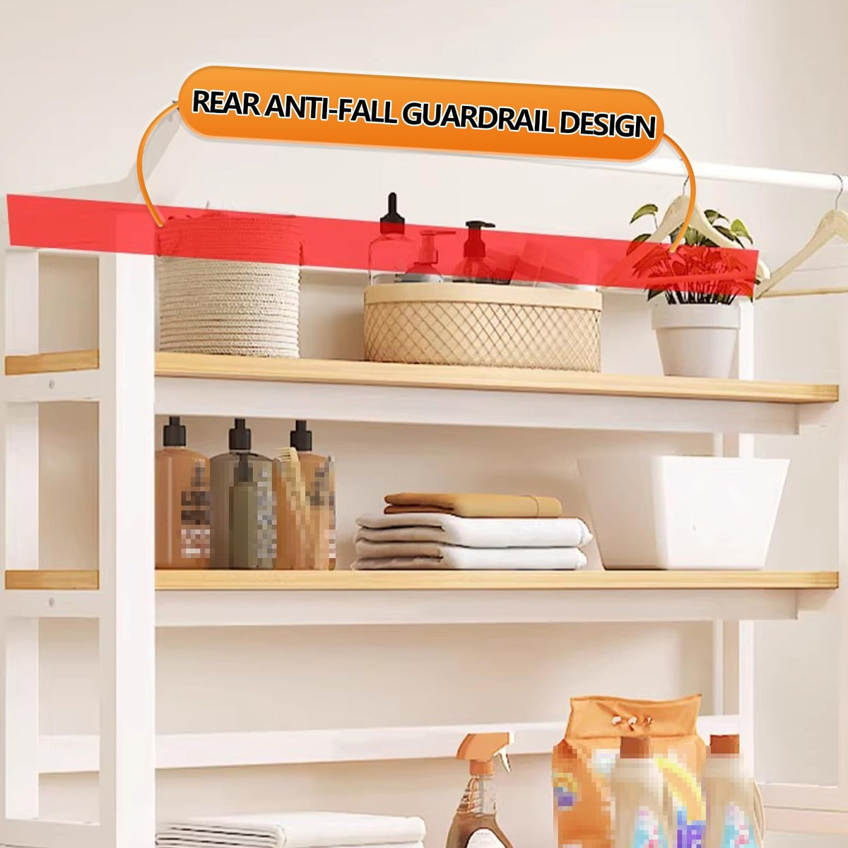 5-Tier Over-Washer Laundry Storage Rack with Shelves