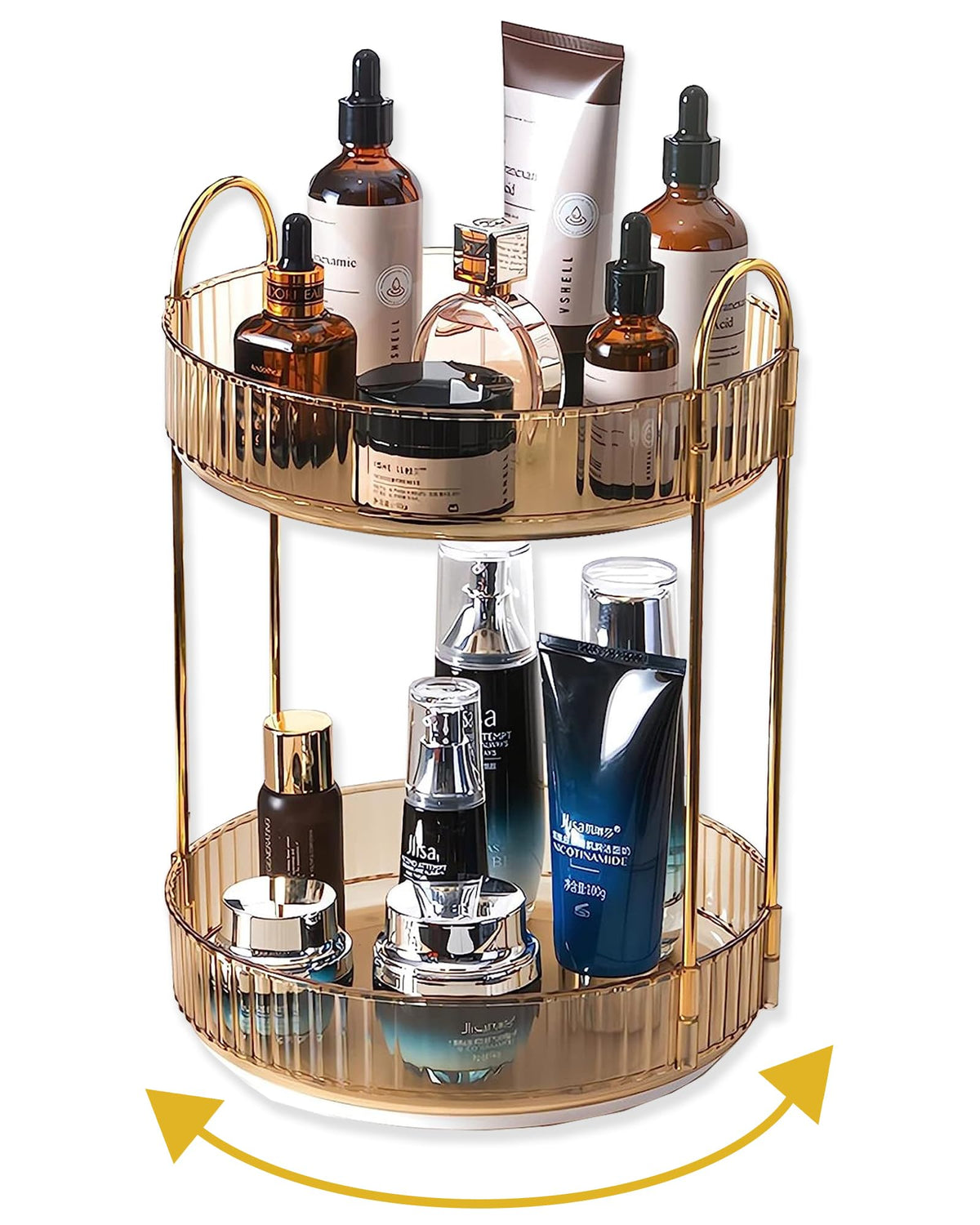 360° Rotating Makeup & Skincare Organizer for Vanity