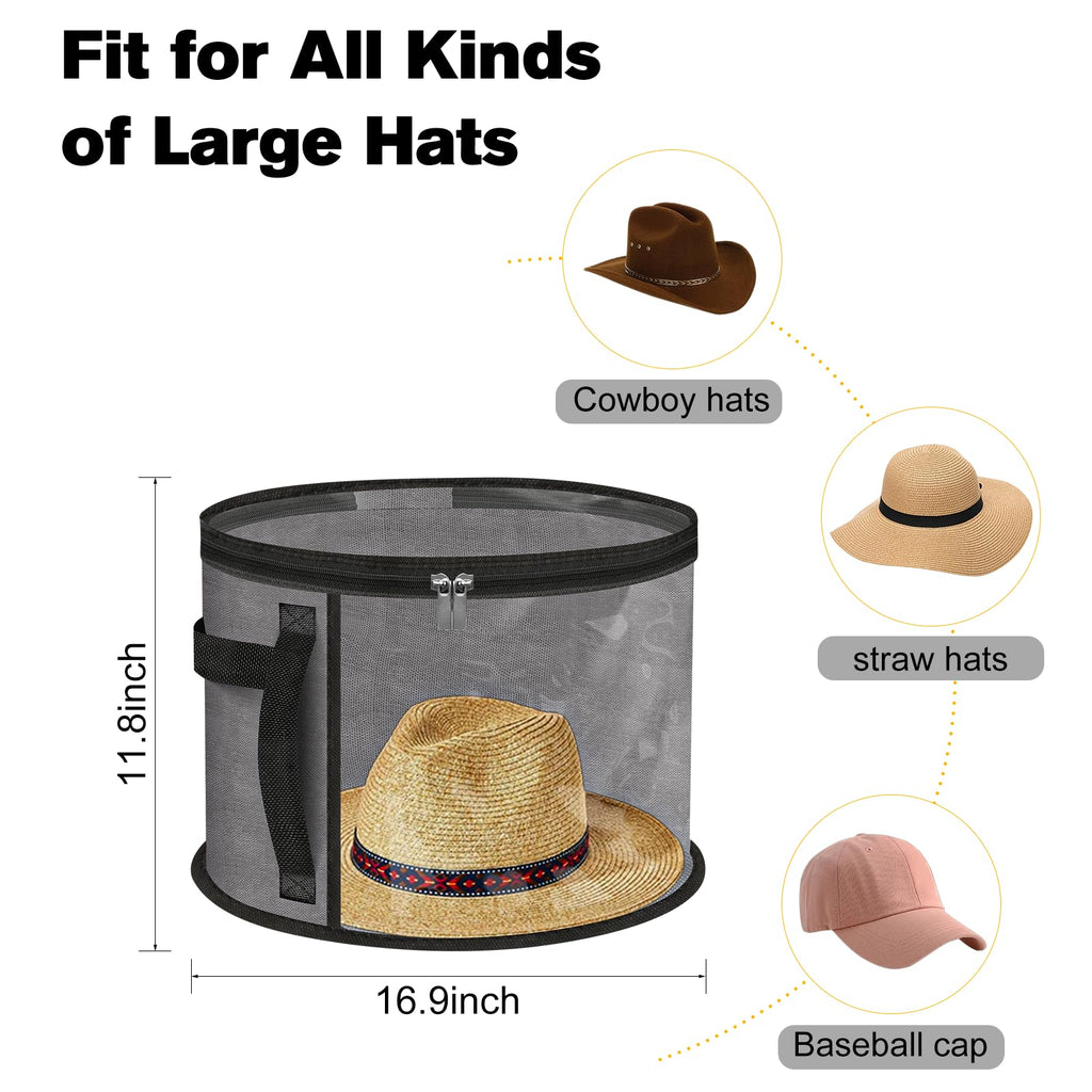 Extra-Large Clear Hat Storage Box for Closet & Travel