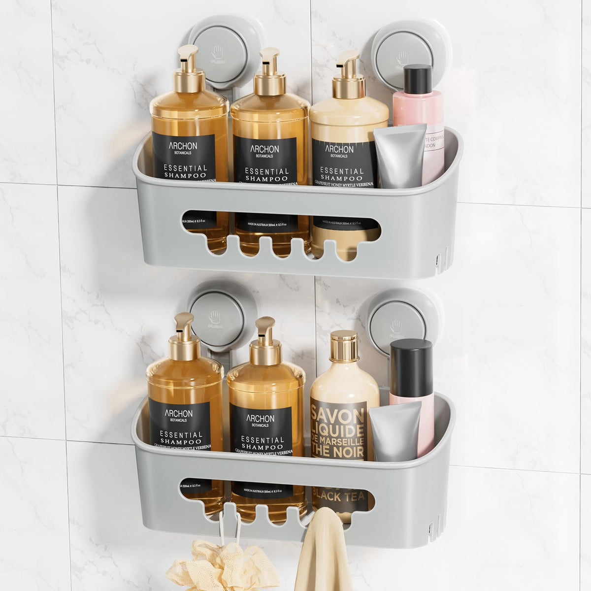 Suction Cup Shower Caddy Organizer Bathroom Shelf