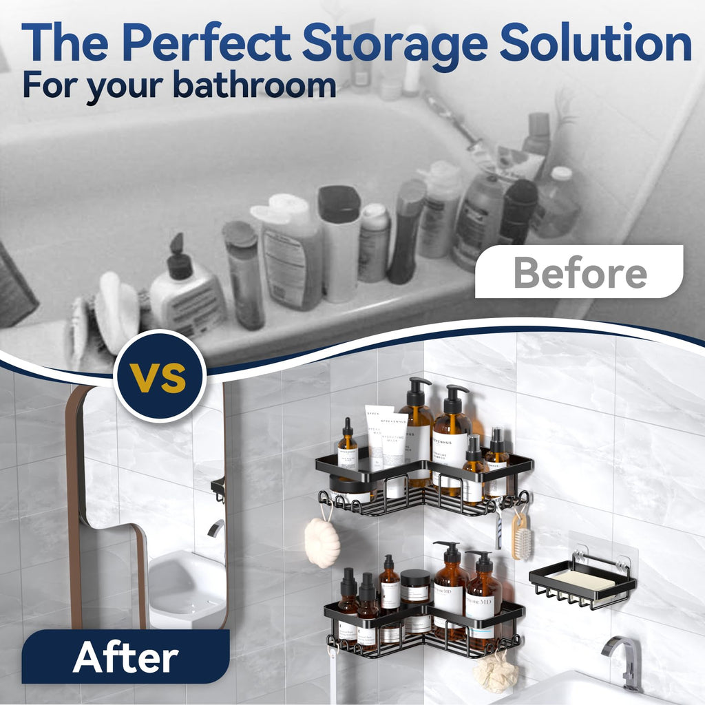 Adhesive Corner Shower Caddy Organizer for Bathroom