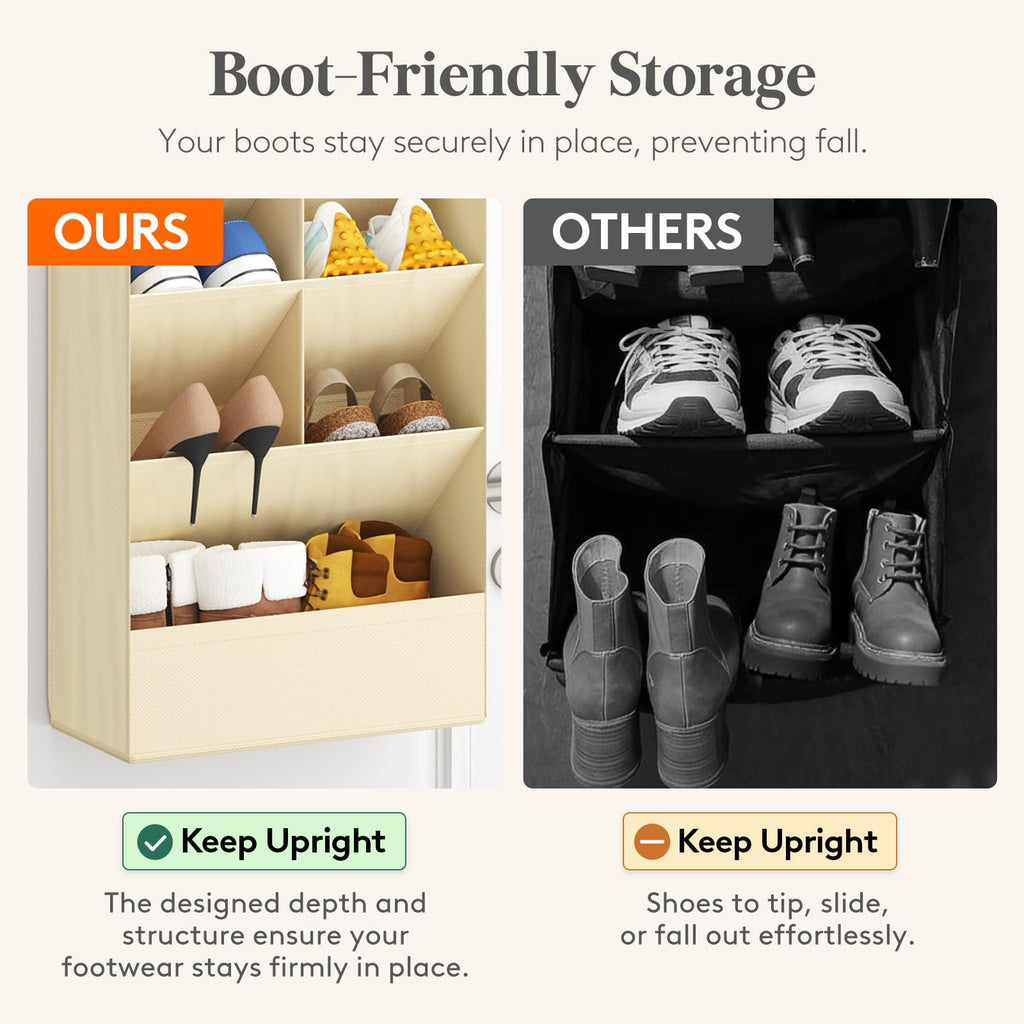 Over-the-Door Fabric Shoe Organizer with Deep Pockets