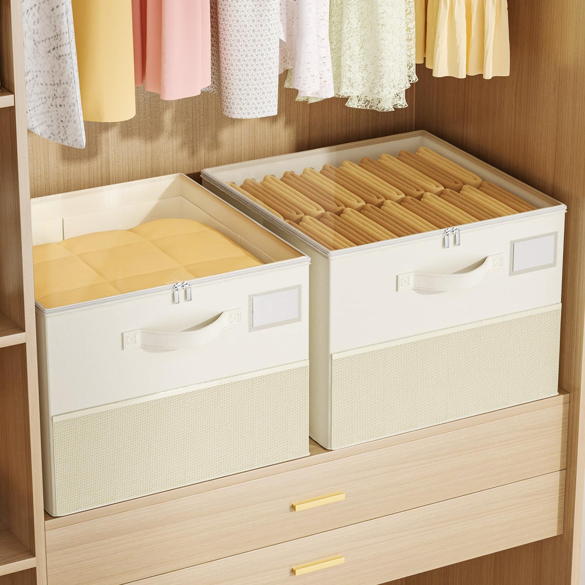 2-Pack Foldable Shoe Storage Organizer Boxes for Closet