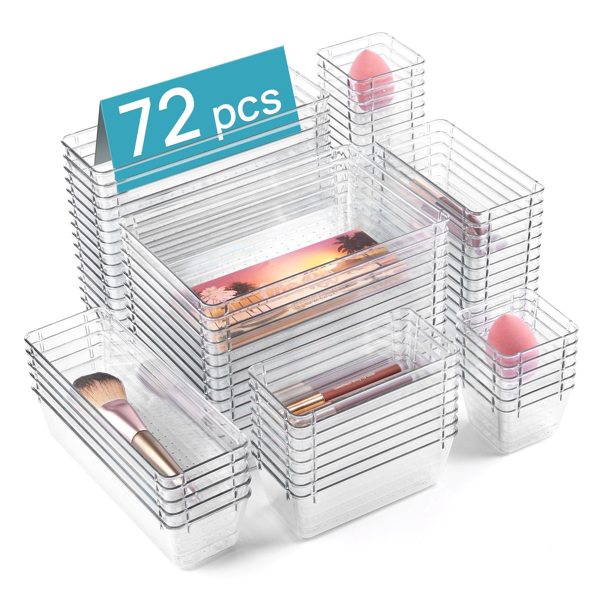 Clear Plastic Drawer Organizer Trays for Home Storage