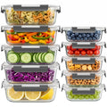 Dealusy 10 Sets 36 oz & 12 oz Glass Food Storage Containers with lids