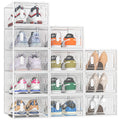 Stackable Clear Shoe Storage Box with Front Door