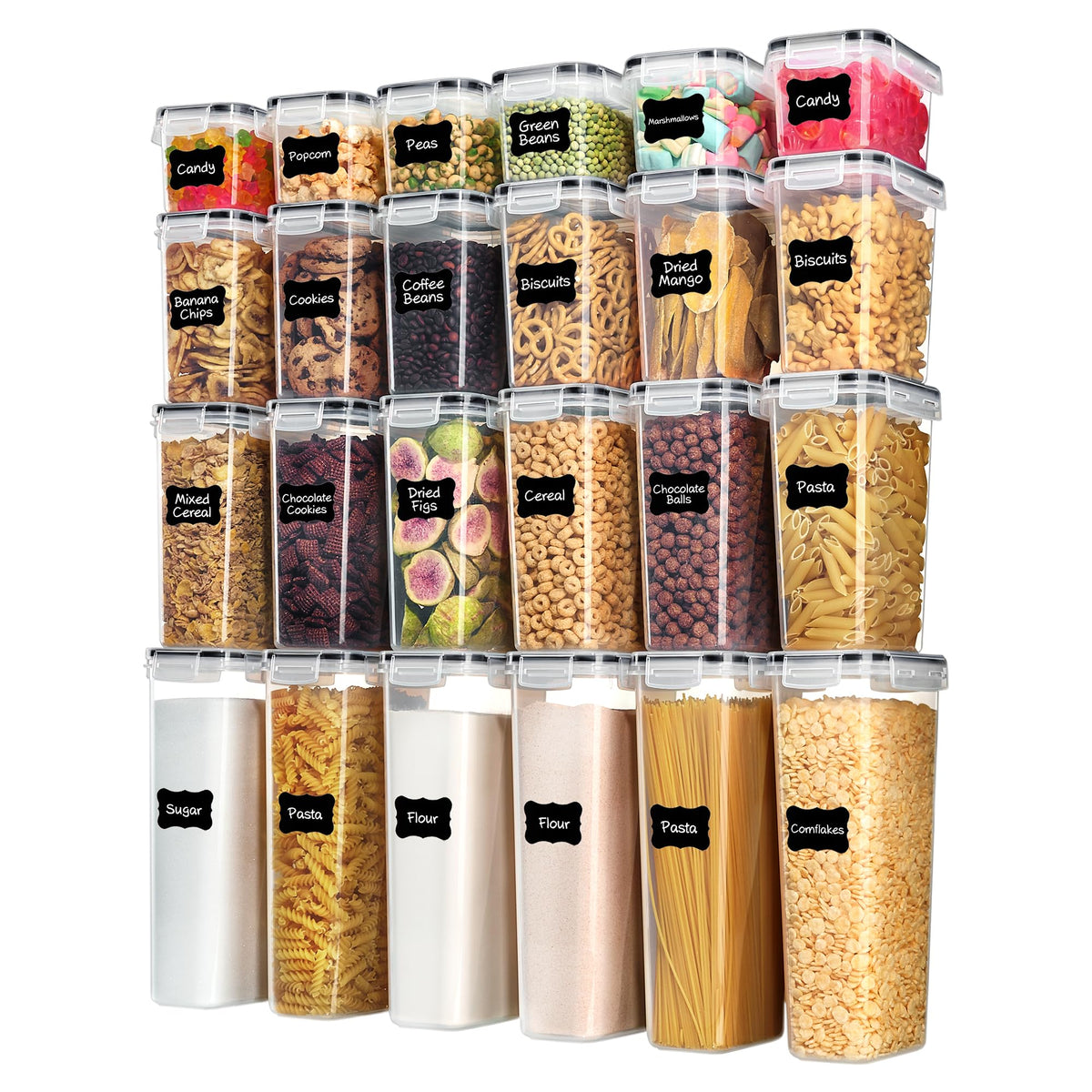 Airtight Food Storage Container Set with Lids for Pantry