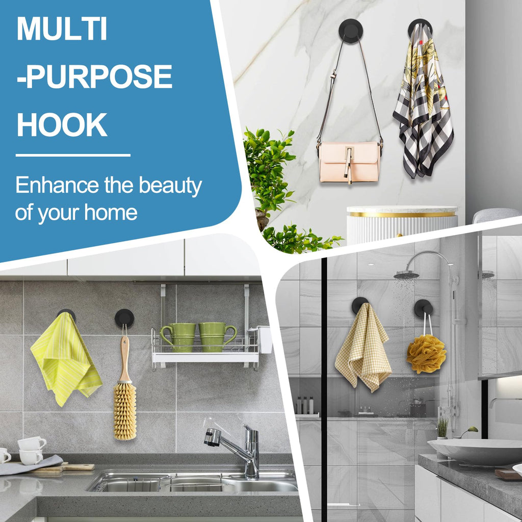 Large Suction Cup Shower Hooks for Glass & Mirrors