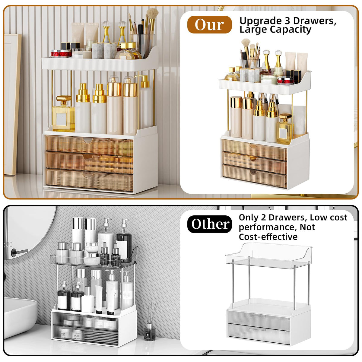Bathroom Countertop Makeup & Perfume Organizer