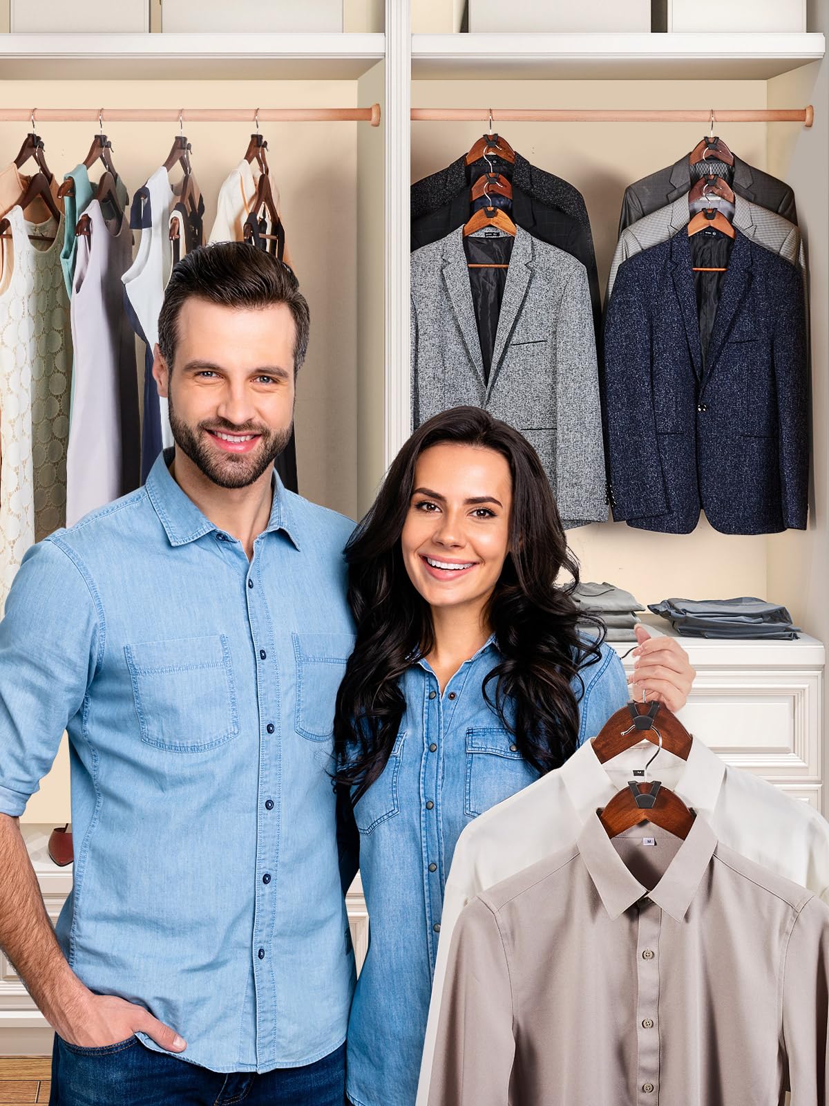 Multi-Pack Space-Saving Clothes Hanger Connector Hooks
