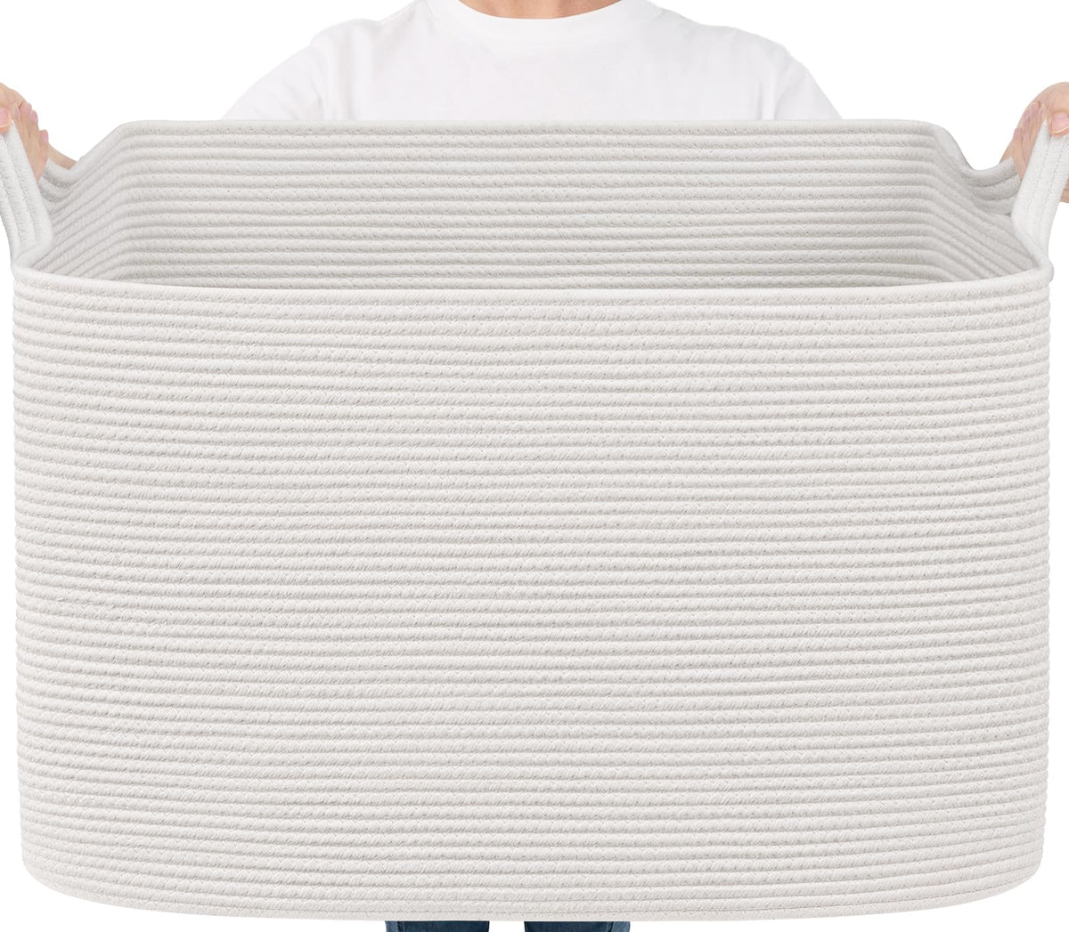 Woven Storage Baskets with Handles for Shelves & Closets