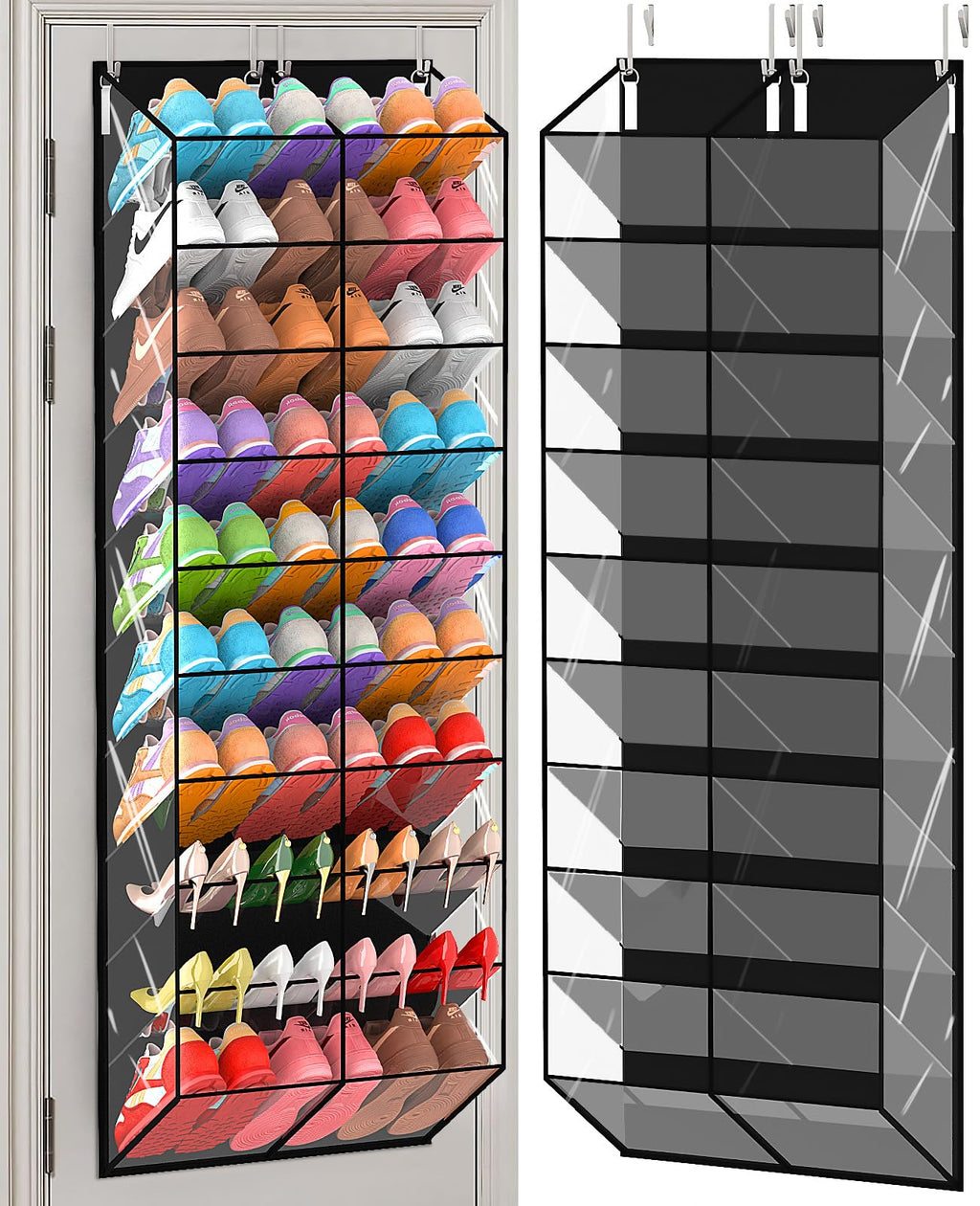30-Pocket Over-the-Door Mesh Shoe Organizer for Closet