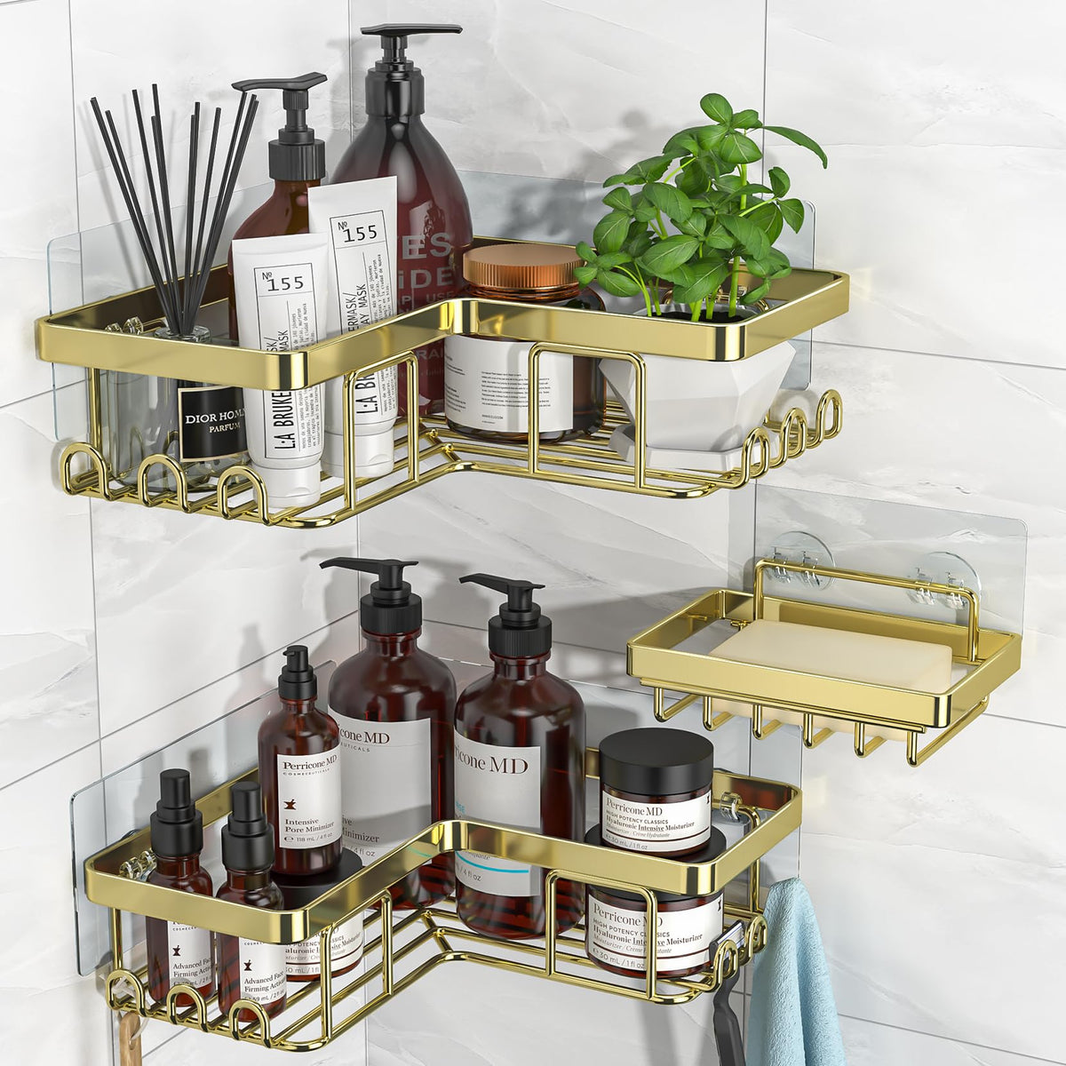 Adhesive Corner Shower Caddy Organizer for Bathroom