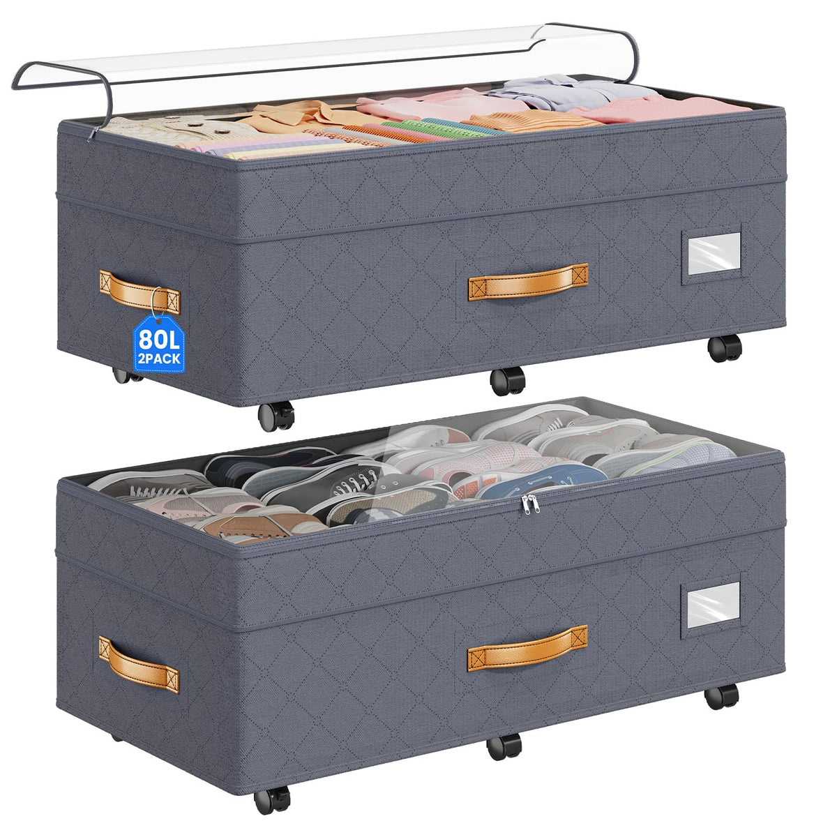 Budding Joy 60L Underbed Storage with Wheels