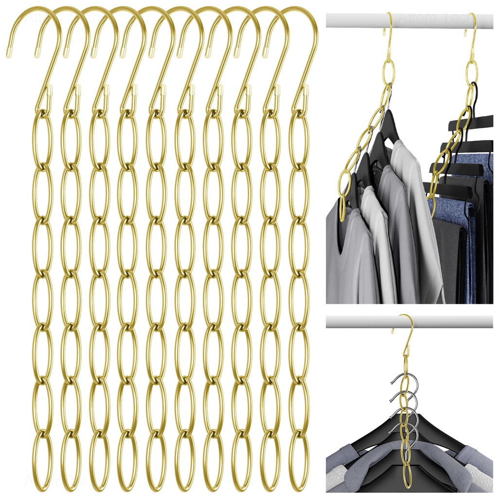 10-Pack 7-Loop Space-Saving Metal Hangers for Closet