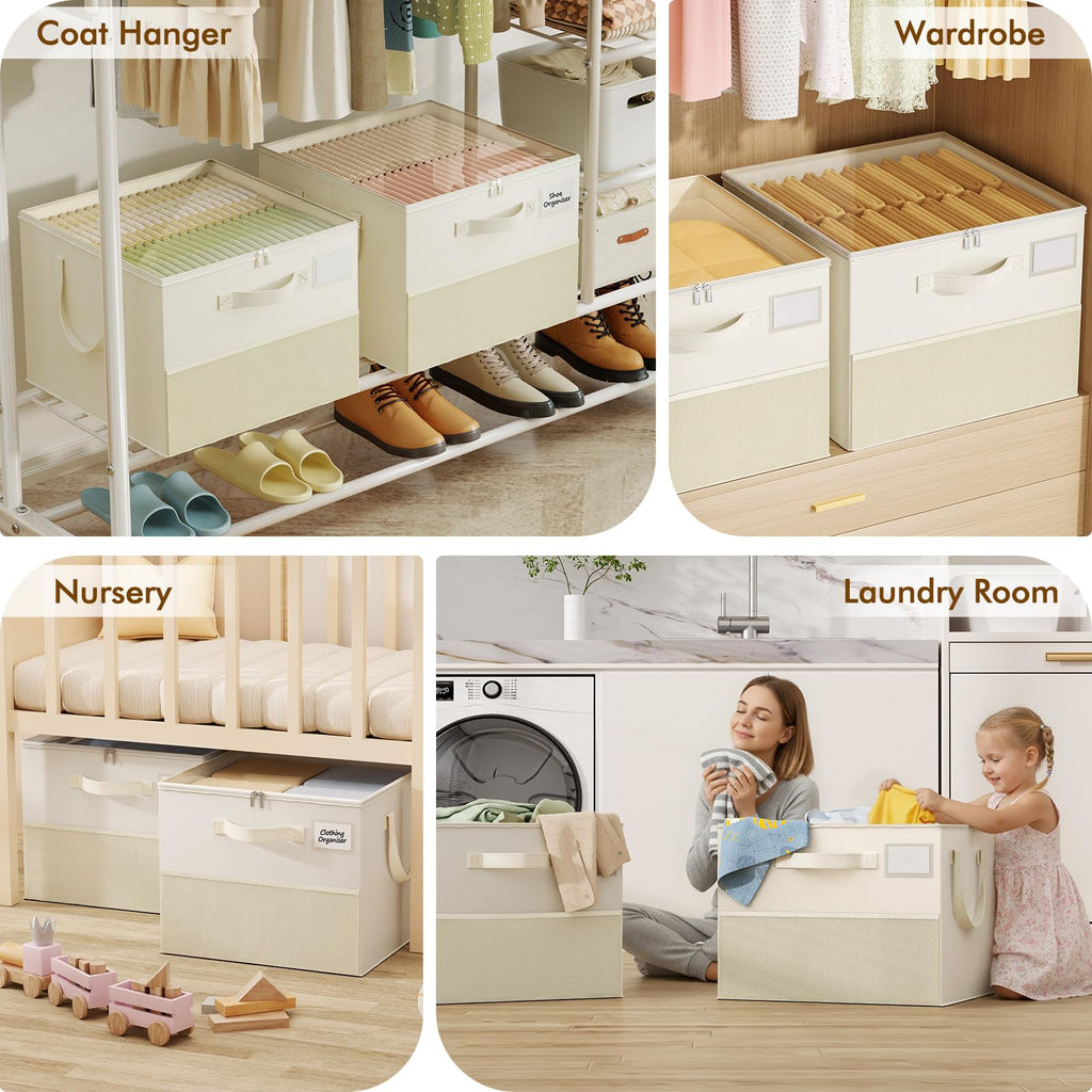 2-Pack Foldable Shoe Storage Organizer Boxes for Closet
