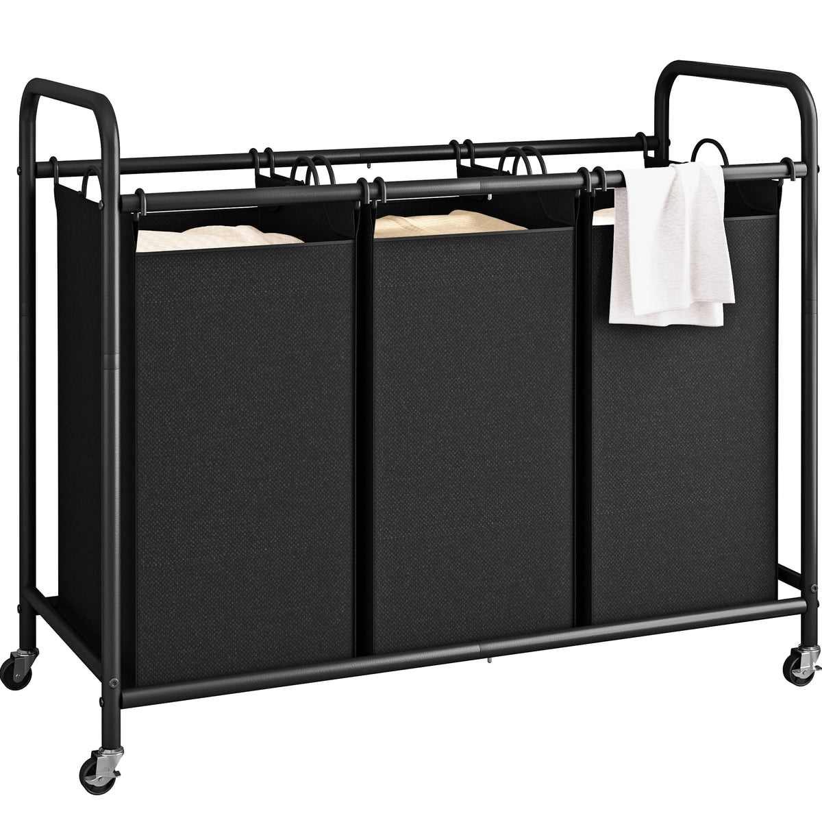 135L 3-Section Laundry Hamper & Clothes Sorter