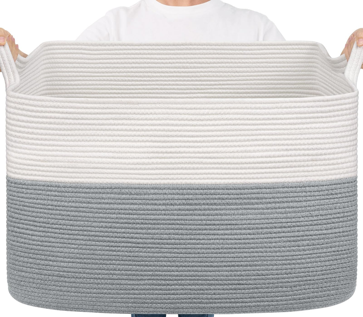 Woven Storage Baskets with Handles for Shelves & Closets