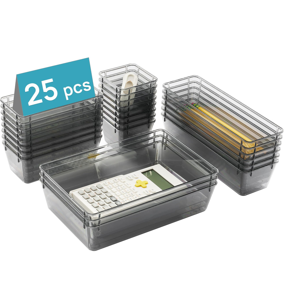 Clear Plastic Drawer Organizer Trays for Home Storage