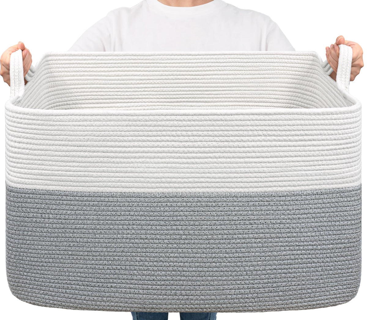 Woven Storage Baskets with Handles for Shelves & Closets