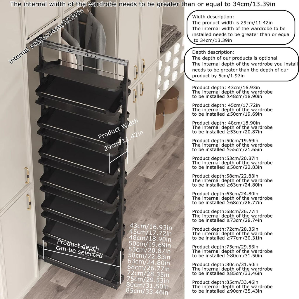 Adjustable Pull-Out Metal Shoe Rack for Closet Storage