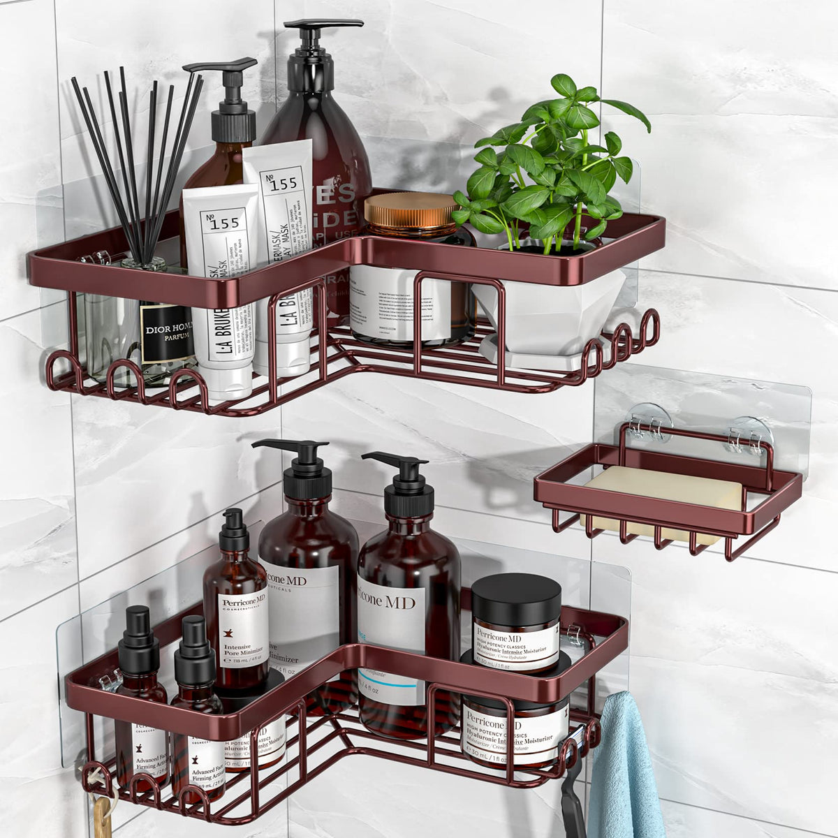 Adhesive Corner Shower Caddy Organizer for Bathroom